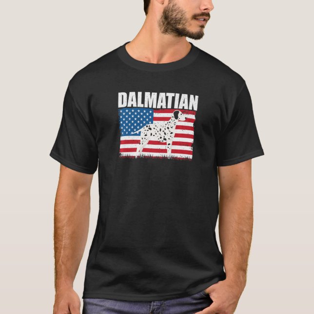 American Flag Dalmatian Premium T-Shirt (Front)