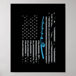 American Flag DayAmerican Flag Fishing for USA Poster