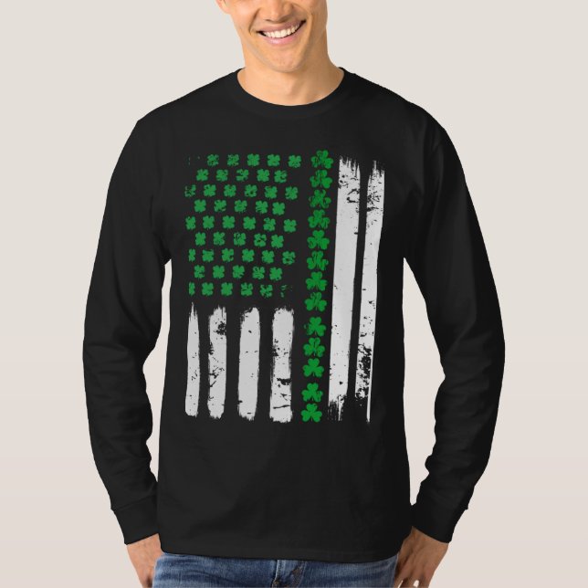 American Flag DayShamrock USA Flag St Patick s day T-Shirt (Front)