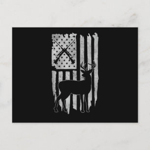 American Flag Deer Hunting Patriotic Hunter Men Wo Holiday Postcard