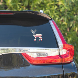 American flag deer silhouette vinyl car sticker