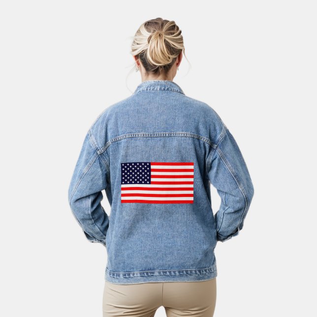 American Flag Denim Jacket (Model)