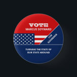 American Flag Design, Political Campaign Advert 3 Cm Round Badge<br><div class="desc">American Flag Design,  Political Campaign Advertising Badge by The Business Card Store.</div>