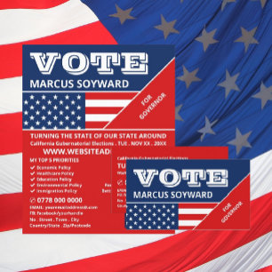 American Flag Design, Political Campaigner Advert Flyer