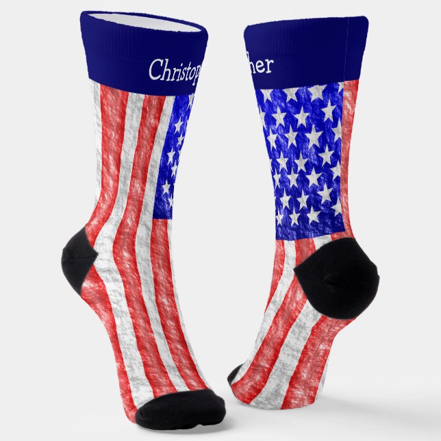 American Flag Design Socks (Angled)