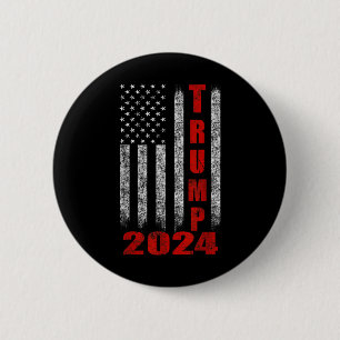 American Flag Design Trump 2024 6 Cm Round Badge
