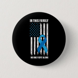 American Flag Diabetes Support Type 1 Blue Ribbon 6 Cm Round Badge