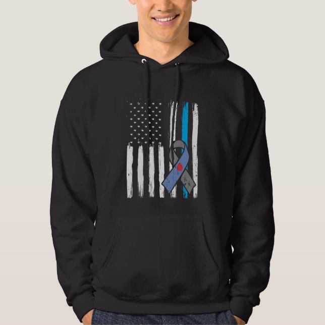 American Flag Diabetic Warrior Diabetes Awareness Hoodie (Front)