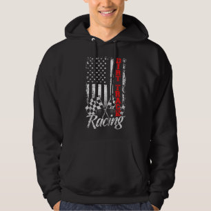 American Flag Dirt Track Racing Car Bike Driver Ra Hoodie