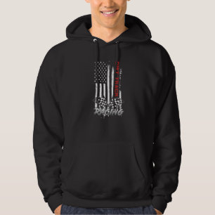 American Flag Dirt Track Racing Car Bike Driver Ra Hoodie