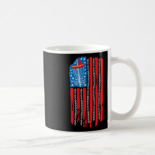 American Flag Disc Golf Basket Chain 4th Of July M Coffee Mug