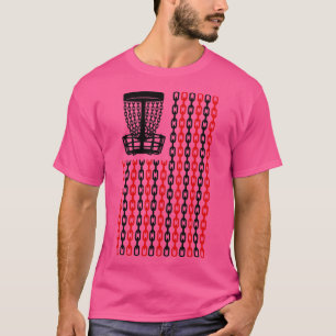 American Flag Disc Golf Player Funny USA Basket Ch T-Shirt