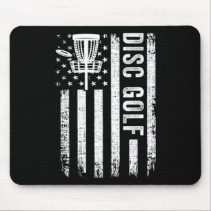 American Flag Disc Golf Players Flying Disc Golfer Mouse Pad