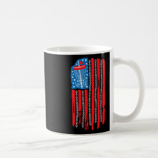 American Flag Disc Golf Sket Chain 4th Of July Men Coffee Mug