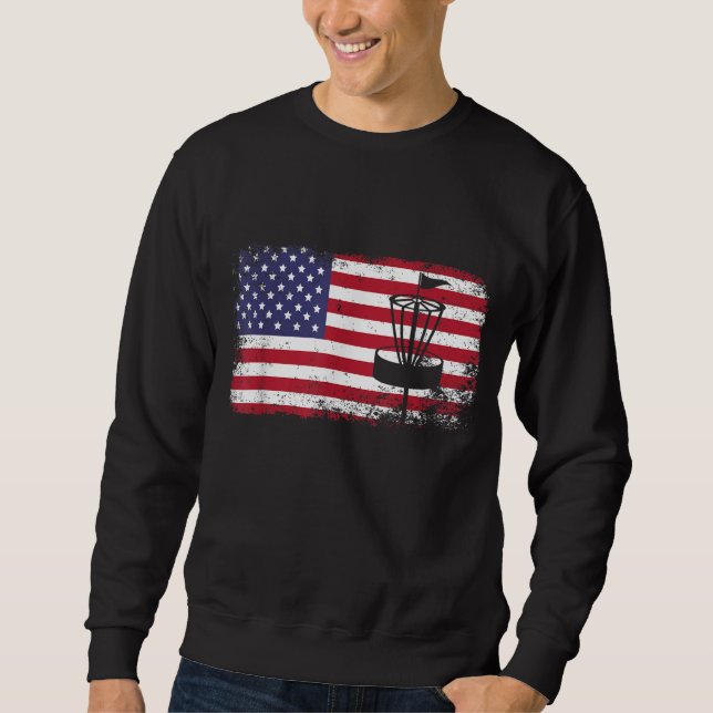 american flag disc golf usa flag disc golf sweatshirt (Front)