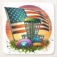American Flag Disc Golf Vintage Sun