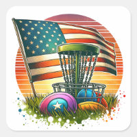 American Flag Disc Golf Vintage Sun
