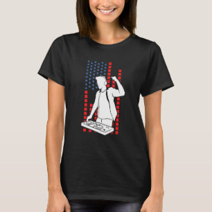 American Flag Disc Jockey Patriotic Usa Dj T-Shirt