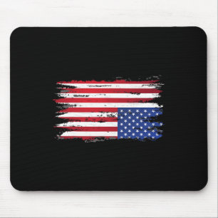 American Flag Distress Upside Down Patriotic Usa 4 Mouse Pad
