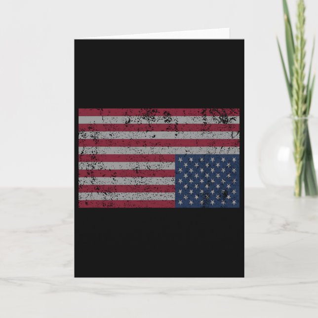 American Flag Distress Upside Down United States U Card (Front)