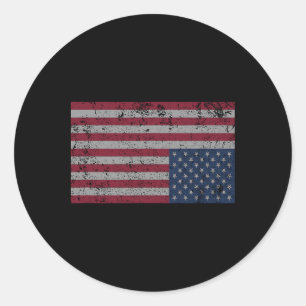 American Flag Distress Upside Down United States U Classic Round Sticker