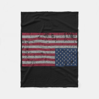 American Flag Distress Upside Down United States U Fleece Blanket