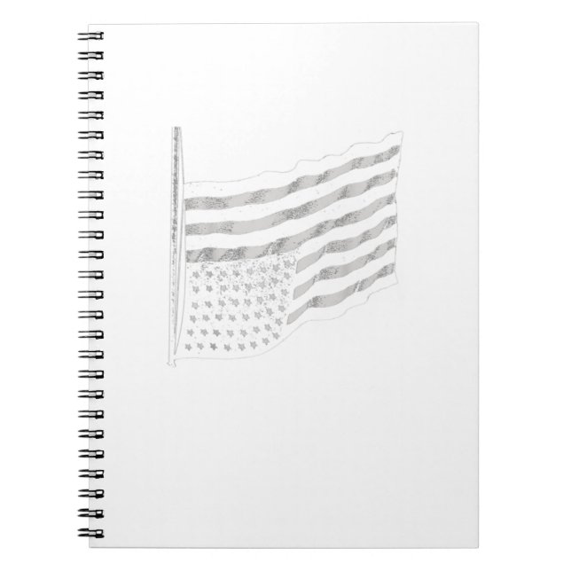 American Flag Distress Upside Down United States U Notebook (Front)