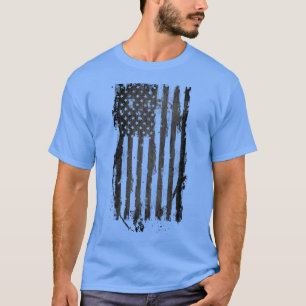 American Flag Distressed Black T-Shirt