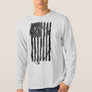 American Flag Distressed Black T-Shirt