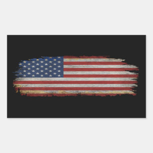 AMERICAN FLAG DISTRESSED PATRIOTIC GIFT RECTANGULAR STICKER