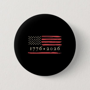 American Flag Distressed Vintage Patriotic 4th Of  6 Cm Round Badge