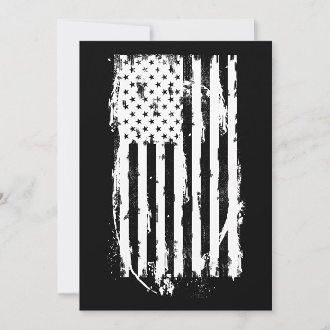  American Flag Distressed White Invitation (Front)