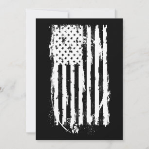 American Flag Distressed White Invitation