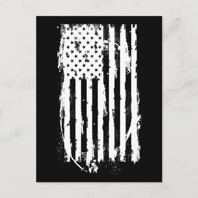  American Flag Distressed White Postcard (Front)