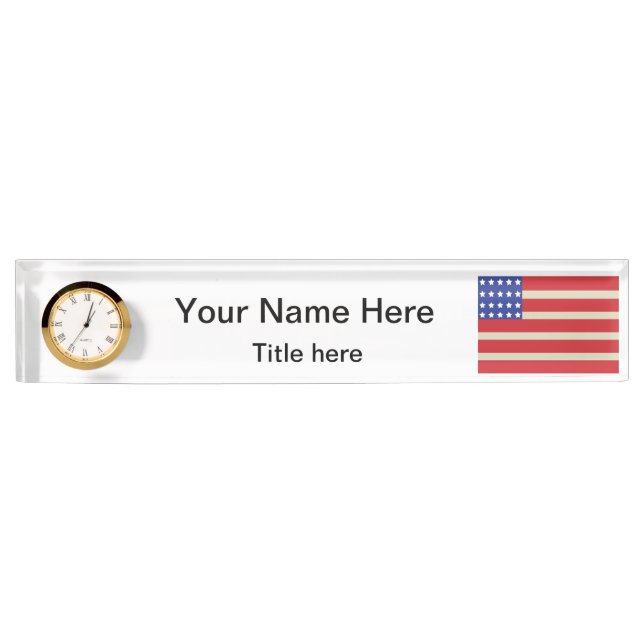 American Flag | DIY Name and Title Nameplate (Front)