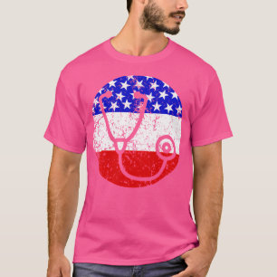 American Flag Doctor Nurse Shirt - Stethoscope
