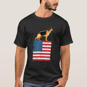 American Flag Dog I Patriotic German Shepherd T-Shirt