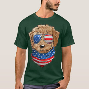 American Flag Dog Patriotic Funny Poodle T-Shirt