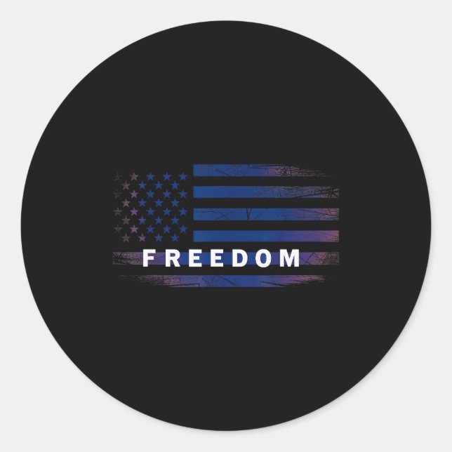 American Flag Dom  Classic Round Sticker (Front)