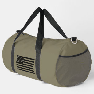 American Flag Don't Tread On Me Military Brown Duffle Bag