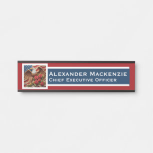 American Flag Door Sign Signs Office Name Plate