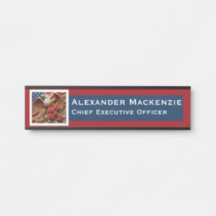 American Flag Door Sign Signs Office Name Plate