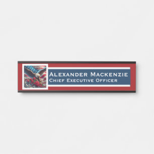 American Flag Door Sign Signs Office Name Plate