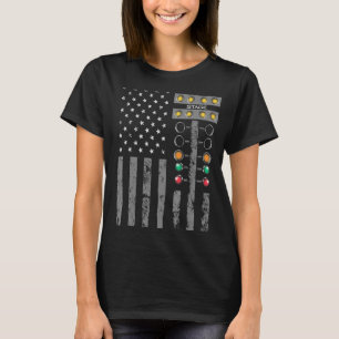 American Flag Drag Racing Strip Tree Light for Dra T-Shirt