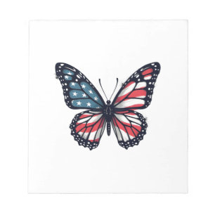 American Flag Dragonfly Patriotic 4th of July Red Notepad