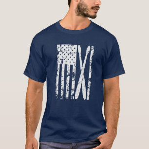 American Flag Drumsticks USA Drummers Vintage Drum T-Shirt