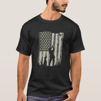 American Flag Duck Hunting Dog Camouflage USA Duck T-Shirt