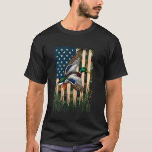 American Flag Duck Hunting Waterfowl Hunter Dad Ca T-Shirt