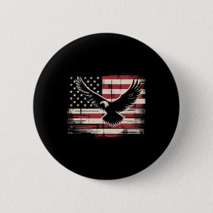 American Flag Eagle 4th Of July 6 Cm Round Badge