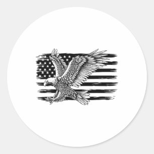 American Flag Eagle 4th Of July Independence Day P Classic Round Sticker